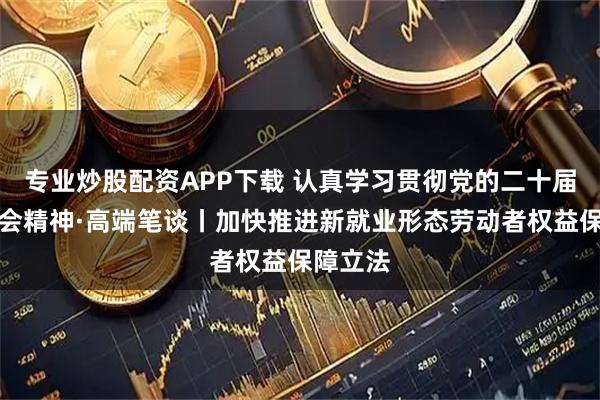 专业炒股配资APP下载 认真学习贯彻党的二十届四中全会精神·高端笔谈丨加快推进新就业形态劳动者权益保障立法